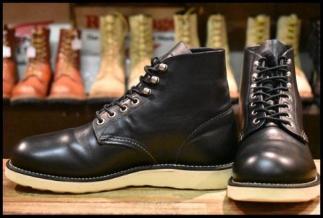 【6D 良品 10年】レッドウィング 8165 アイリッシュセッター 黒 ブラッククローム プレーントゥ 編み上げ ブーツ redwing HOPESMORE