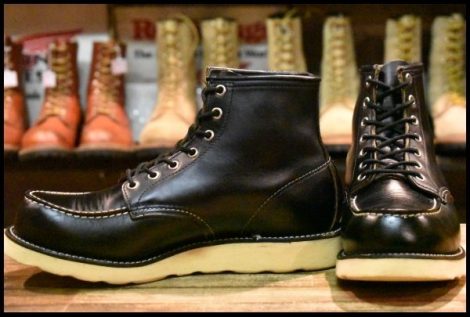 【8.5E 良品 犬タグ 98年】レッドウィング 8179 アイリッシュセッター 黒 ブラッククローム モックトゥ 編み上げ ブーツ redwing HOPESMORE