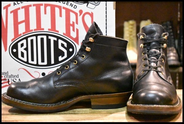 【8.5E 箱付 美品】WHITE’S ホワイツ 2332W セミドレス ブラックドレス 黒 レースアップ 編み上げ ビブラム269 ブーツ HOPESMORE