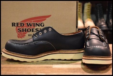 【8.5D 箱付 未使用 10年】レッドウィング 8106 オックスフォード 黒 ブラッククローム モックトゥ ローカット ブーツ redwing HOPESMORE