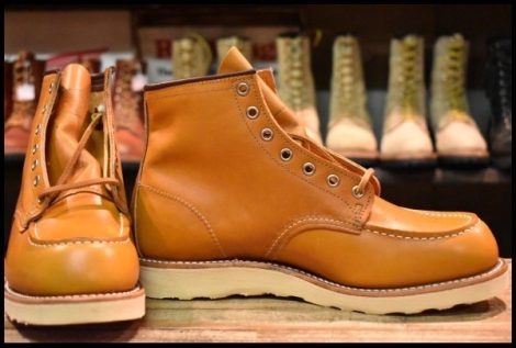 【8.5E 箱付 未使用 11年】レッドウィング 9875 アイリッシュセッター ゴールドラセット モック レースアップ ブーツ redwing HOPESMORE