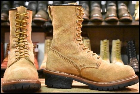 【9D 良品 18年】レッドウィング 9211 スエード ロガー タンブルハイドラフアウト 編み上げ ベージュ ブーツ redwing HOPESMORE