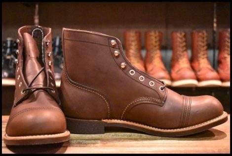 【9.5D 箱付 未使用 22年】レッドウィング 8111 アイアンレンジャー アンバー ハーネス キャップトゥ ブラウン ブーツ redwing HOPESMORE