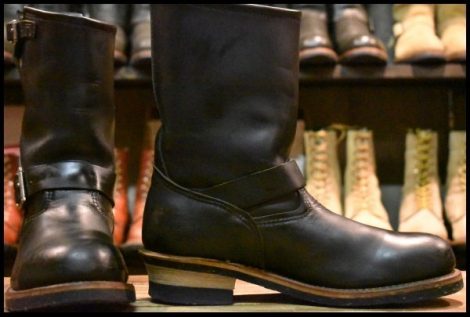 【9.5D 良品 08年】レッドウィング 2268 エンジニア 黒 ブラッククローム スチールトゥ プルオン ブーツ redwing HOPESMORE