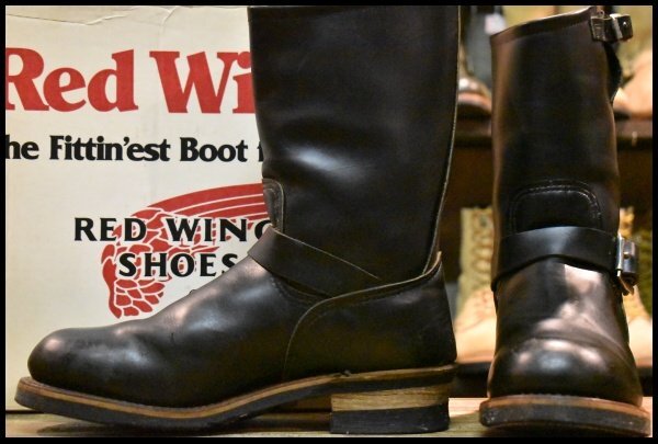 【9D 箱付 良品 PT91プリント 96年】レッドウィング 2268 エンジニア 黒 ブラッククローム スチールトゥ ブーツ redwing HOPESMORE