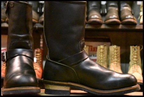 【9D 箱付 良品 PT91プリント 96年】レッドウィング 2268 エンジニア 黒 ブラッククローム スチールトゥ ブーツ redwing HOPESMORE