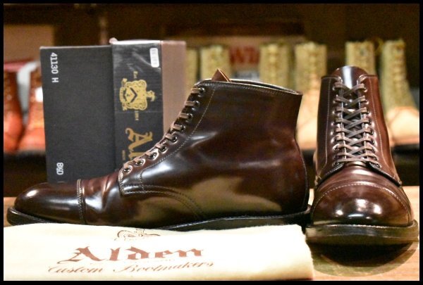 【9D 美品】ALDEN オールデン 4060 ストレートチップブーツ バーガンディ シェルコードバン シューズ キャップトゥ 短靴 HOPESMORE