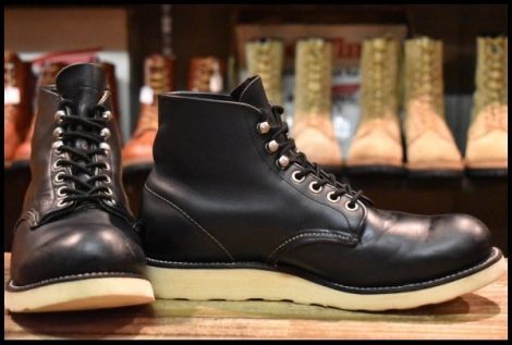 【8D 良品 犬タグ 97年】レッドウィング 8165 アイリッシュセッター 黒 ブラッククローム プレーントゥ ブーツ redwing HOPESMORE