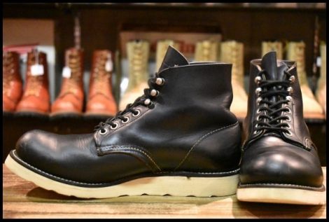 【8D 良品 犬タグ 97年】レッドウィング 8165 アイリッシュセッター 黒 ブラッククローム プレーントゥ ブーツ redwing HOPESMORE