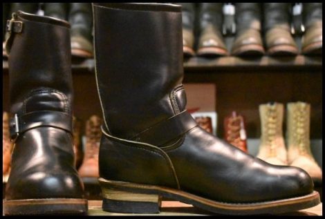 【9.5D 美品 PT91プリント 94年】レッドウィング 2268 エンジニア ブラッククローム スチールトゥ プルオン ブーツ redwing HOPESMORE