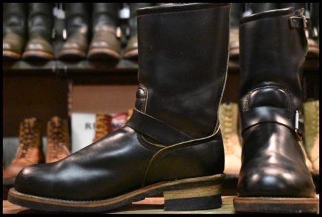 【9.5D 美品 PT91プリント 94年】レッドウィング 2268 エンジニア ブラッククローム スチールトゥ プルオン ブーツ redwing HOPESMORE