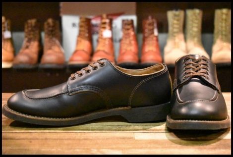 【8D 美品 18年】レッドウィング 8070 スポーツ オックスフォード 黒 クローンダイク モックトゥ 短靴 ブーツ redwing HOPESMORE