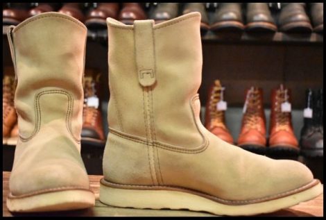 【7.5E 良品 10年】レッドウィング 8168 スエード ペコス ホーソーン アビレーン ラフアウト ベージュ ブーツ redwing pecos HOPESMORE