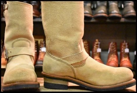 【9D 良品 10年】レッドウィング 8268 スエード エンジニア ホーソーンアビレーンラフアウト ベージュ ブーツ redwing HOPESMORE