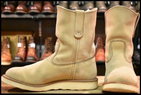 【7.5E 良品 10年】レッドウィング 8168 スエード ペコス ホーソーン アビレーン ラフアウト ベージュ ブーツ redwing pecos HOPESMORE