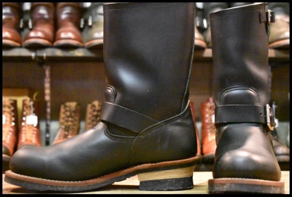 【8.5D 美品 13年】レッドウィング 2268 エンジニア 黒 ブラッククローム スチールトゥ ブーツ redwing HOPESMORE