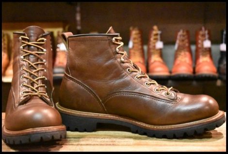 【9.5D 良品 12年】レッドウィング 2936 ビブラム ラインマン ブラウン ラグソール LTT 編み上げ レースアップ ブーツ redwing HOPESMORE