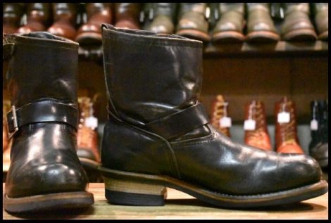 【8D 良品 07年】レッドウィング 2976 ショート エンジニア 黒 ブラッククローム スチールトゥ ブーツ redwing 8182 HOPESMORE