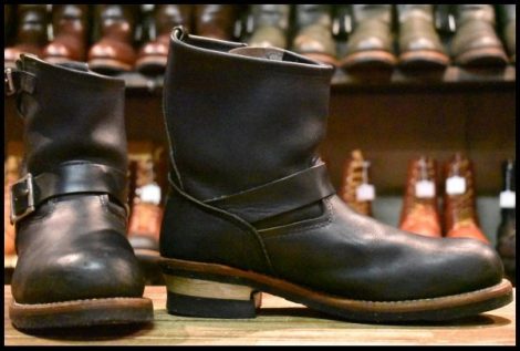 【9D 良品 08年】レッドウィング 8182 ショート エンジニア 黒 ブラックハーネス スチールトゥ ブーツ redwing 2976 HOPESMORE