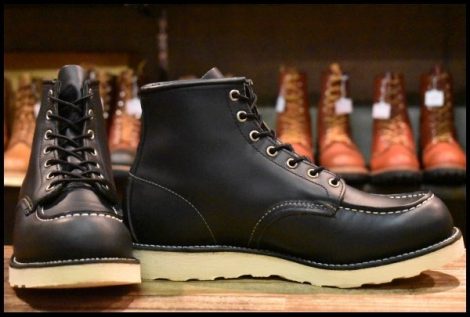 【9D 美品 08年】レッドウィング 8130 アイリッシュセッター 黒 ブラッククローム モックトゥ 編み上げ ブーツ 8179 redwing HOPESMORE