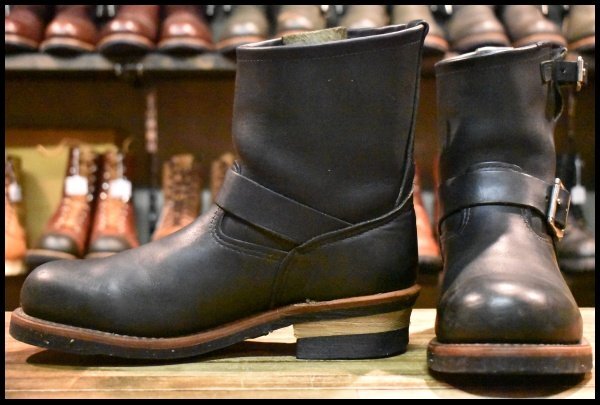 【8.5D 良品 08年】レッドウィング 8182 ショート エンジニア 黒 ブラック ハーネス スチールトゥ ブーツ redwing 2976 HOPESMORE