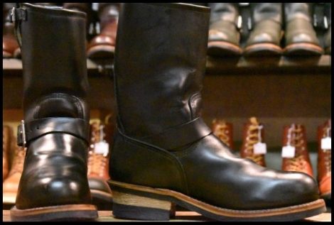 【7.5D 良品 PT99プリント 旧シルエット 05年】レッドウィング 2268 エンジニア 黒 ブラック スチールトゥ ブーツ redwing HOPESMORE