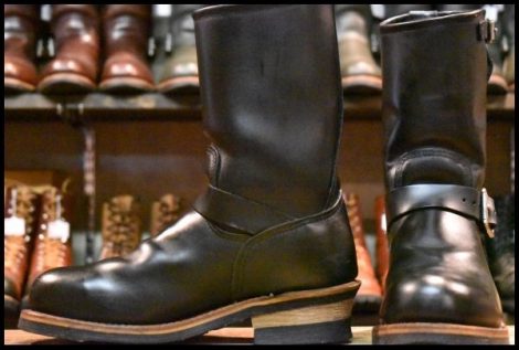 【7.5D 良品 PT99プリント 旧シルエット 05年】レッドウィング 2268 エンジニア 黒 ブラック スチールトゥ ブーツ redwing HOPESMORE