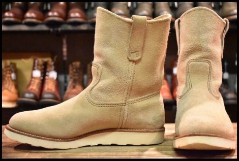 【10E 良品 05年】レッドウィング 8168 スエード ペコス ホーソーン アビレーン ラフアウト ベージュ ブーツ redwing pecos HOPESMORE
