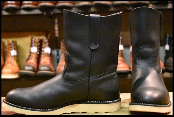 【8.5E 良品 13年】レッドウィング 8169 ペコス 黒 ブラッククローム プルオン クッションソール ブーツ redwing pecos HOPESMORE