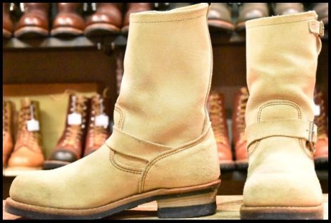 【9D 良品 11年】レッドウィング 8268 スエード エンジニア ホーソーンアビレーンラフアウト ベージュ ブーツ redwing HOPESMORE