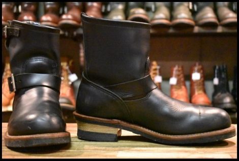 【9D 良品 13年】レッドウィング 2976 ショート エンジニア 黒 ブラッククローム スチールトゥ ブーツ redwing HOPESMORE