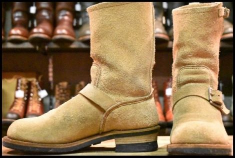 【8.5D 良品 PT91プリント 96年】レッドウィング 8268 スエード エンジニア タン ラフアウト スチールトゥ ブーツ redwing HOPESMORE