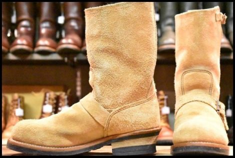 【8.5D 良品 19年】レッドウィング 9269 スエード エンジニア タン ブルハイド ラフアウト ベージュ 8268 ブーツ redwing HOPESMORE