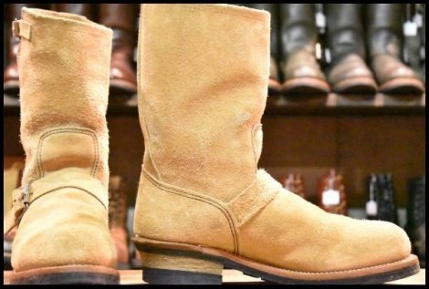【8.5D 良品 19年】レッドウィング 9269 スエード エンジニア タン ブルハイド ラフアウト ベージュ 8268 ブーツ redwing HOPESMORE