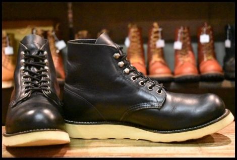 【8D 良品 犬タグ】レッドウィング 8165 アイリッシュセッター 黒 ブラッククローム プレーン 編み上げ ブーツ redwing HOPESMORE