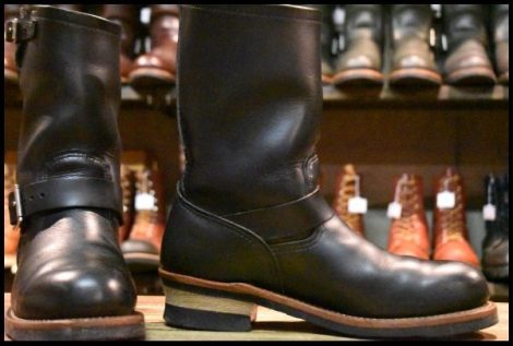 【9D 良品 10年】レッドウィング 2268 エンジニア 黒 ブラッククローム スチールトゥ ブーツ redwing HOPESMORE