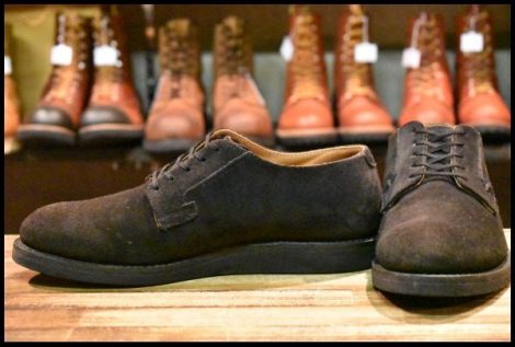 【9D 良品 18年】レッドウィング 9112 黒スエード ポストマン オックスフォード ブラック ラフアウト ブーツ redwing HOPESMORE