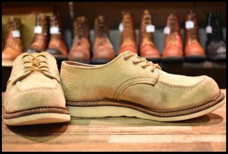 【8.5D 中古 15年】レッドウィング 8097 スエード オックスフォード ラフアウト モックトゥ ローカット 短靴 ブーツ redwing HOPESMORE