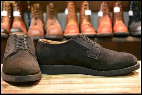 【9D 良品 18年】レッドウィング 9112 黒スエード ポストマン オックスフォード ブラック ラフアウト ブーツ redwing HOPESMORE