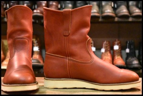 【10E DEAD 緑犬タグ 96年】レッドウィング 866 ペコス 赤茶 オロラセット クッションソール ブーツ redwing pecos HOPESMORE