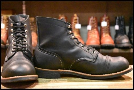 【9.5D 美品 20年】レッドウィング 8084 アイアンレンジャー ブラック ハーネス 黒 キャップドトゥ 編み上げ ブーツ redwing HOPESMORE