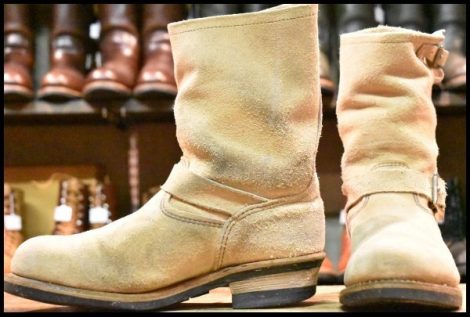 【9D 中古 08年】レッドウィング 8268 スエード エンジニア ホーソーンアビレーンラフアウト スチールトゥ ブーツ redwing HOPESMORE