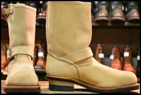 【8D 未使用 08年】レッドウィング 8268 スエード エンジニア ホーソーンアビレーンラフアウト スチールトゥ ブーツ redwing HOPESMORE