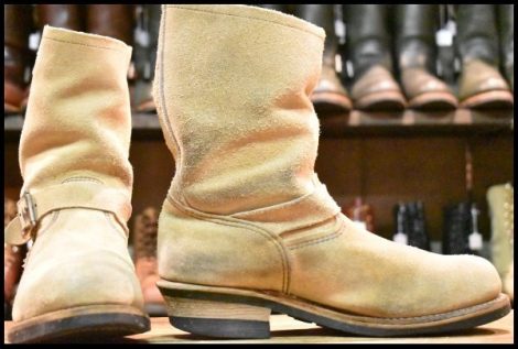 【9D 中古 08年】レッドウィング 8268 スエード エンジニア ホーソーンアビレーンラフアウト スチールトゥ ブーツ redwing HOPESMORE