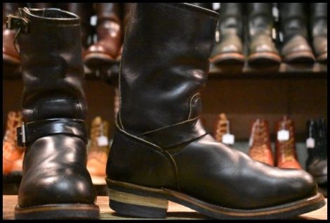 【7.5D 良品 PT91刺繍】レッドウィング 2268 エンジニア 黒 ブラッククローム スチールトゥ プルオン ブーツ redwing HOPESMORE