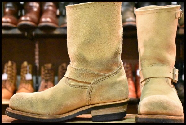 【7D 良品 07年】レッドウィング 8268 スエード エンジニア ホーソーンアビレーンラフアウト スチールトゥ ブーツ redwing HOPESMORE