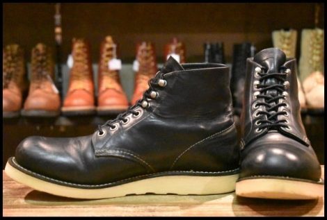 【9.5D 良品 08年】レッドウィング 8165 アイリッシュセッター 黒 ブラッククローム プレーントゥ 編み上げ ブーツ redwing HOPESMORE
