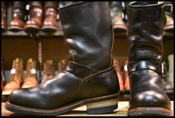 【7.5D 良品 PT91刺繍】レッドウィング 2268 エンジニア 黒 ブラッククローム スチールトゥ プルオン ブーツ redwing HOPESMORE