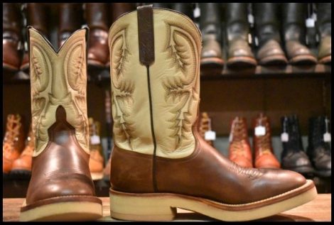 【8D 良品】ANDERSON BEAN アンダーソンビーン ローパーブーツ 6235B ツートン ブラウン×ベージュ リオス ブーツ HOPESMORE