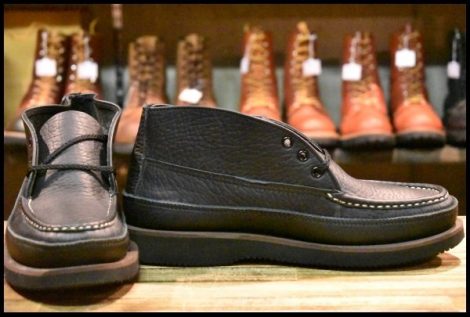 【8E 箱付 未使用】RUSSELL MOCCASIN ラッセルモカシン 200-27V スポーティングクレーチャッカ ダブルモカシン ブラック ブーツ HOPESMORE